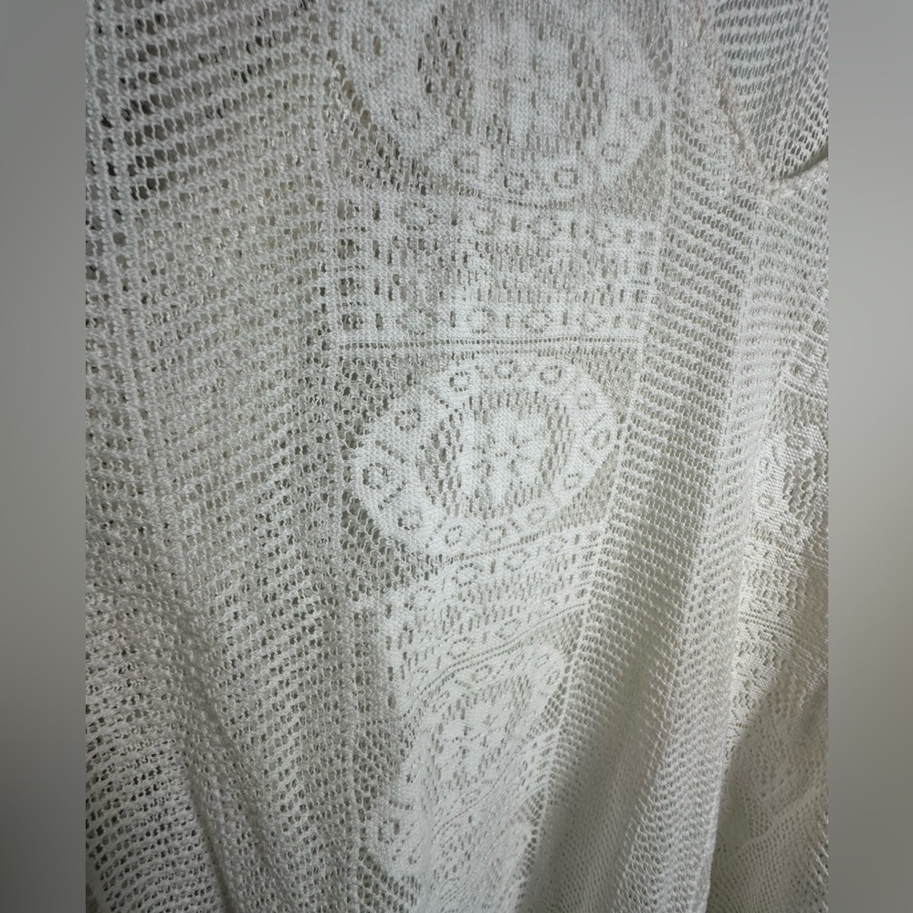Seafolly Mesh  Boho  Cream  Beach Pool  Mesh Kaftan Coverup Size S/M - Picture 8 of 14